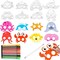 16 Pcs Ocean Animals Mask Craft Kit 16 Pcs DIY Coloring Paper Masks with 24 Color Markers Under the Sea Crafts Kits for Summer Underwater Animal Activity Costume Cosplay